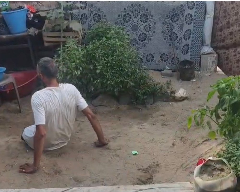 Amputé des deux jambes, un maçon de Gaza cultive un jardin
